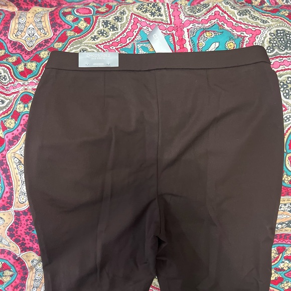 Chico's Espresso Faux-leather, Ponte Knit Stretch Ankle Leggings Size - Picture 6 of 6